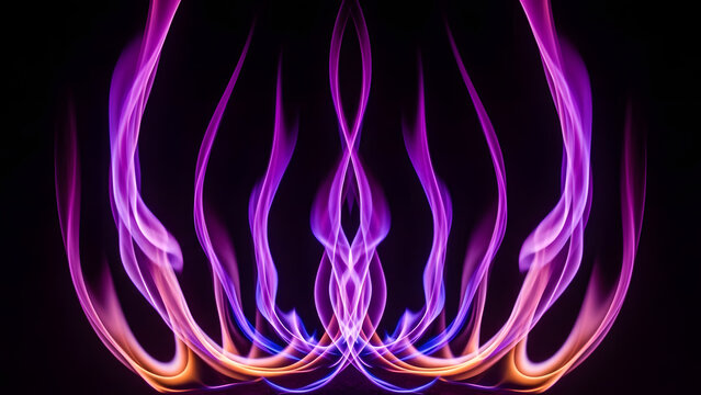 Vibrant purple and orange light trails in dark background