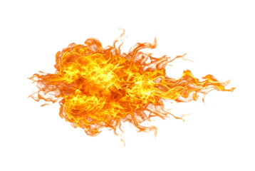 Dynamic fire blast and horizontal flame burst element for explosive action and power visual effects.