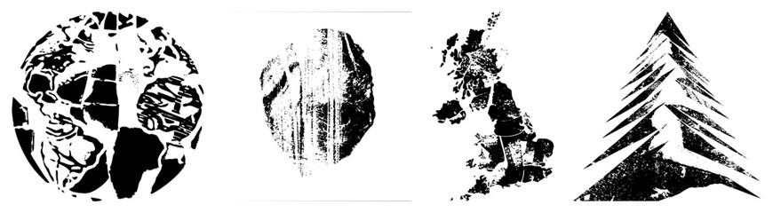 Fototapeta premium Global map fragments abstract black and white vector