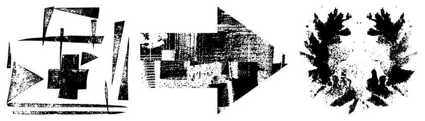 Abstract geometric shapes transforming into arrow then splatter