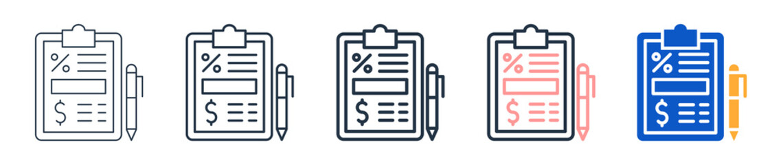 Financial Statement different style icons set vector illustration. 