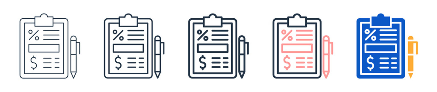 Financial Statement different style icons set vector illustration. 