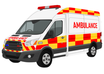 Vector Illustration of a European Style Emergency Ambulance