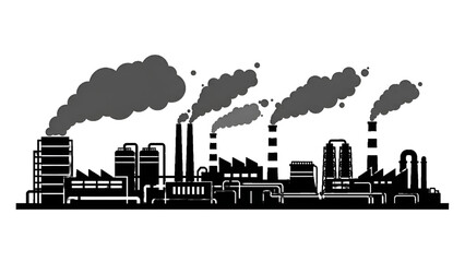 Pollution awareness icons set showing air water and land contamination concepts with industry waste smoke recycling danger signs for environmental education health campaigns and sustainability design 