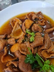 Delicious Braised Pork Intestines in Savory Dark Sauce