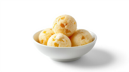 Textured Yellow Dessert Scoops Bowl