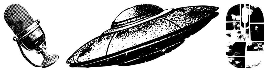 microphone ufo computer mouse vector