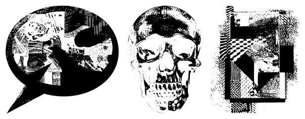 Fototapeta premium skull speech bubble abstract geometric