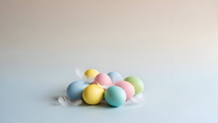Happy easter sunday celebration with colorful easter eggs