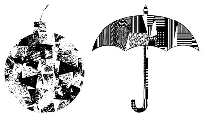 abstract ornament and umbrella vector art