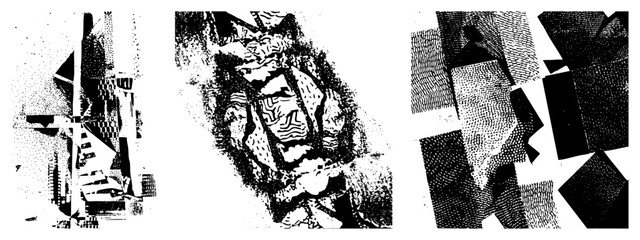 Naklejka premium abstract geometric shapes with halftone