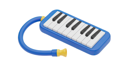 Blue Melodica with Yellow Mouthpiece