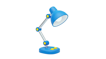 Blue Desk Lamp with Yellow Accents