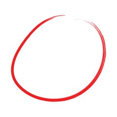 Red Oval Circle Brush Stroke Marker Highlight EPS Vector, Hand Drawn Rough Ring Outline, Paint Scribble Emphasis Frame, Abstract Grunge Stroke Illustration