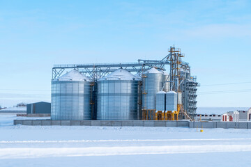agro-industrial complex - line for drying grain in the field in winter