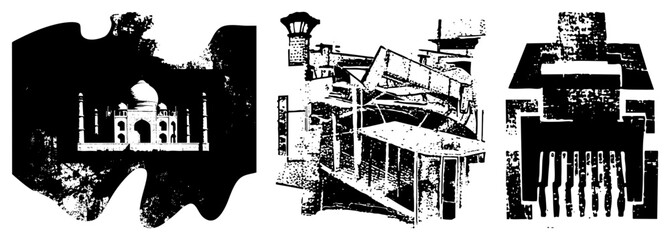 Obraz premium Taj Mahal industrial factory abstract architecture