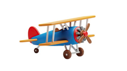 Colorful Wooden Biplane Toy