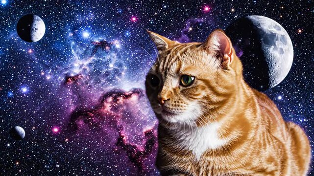 cat on the moon