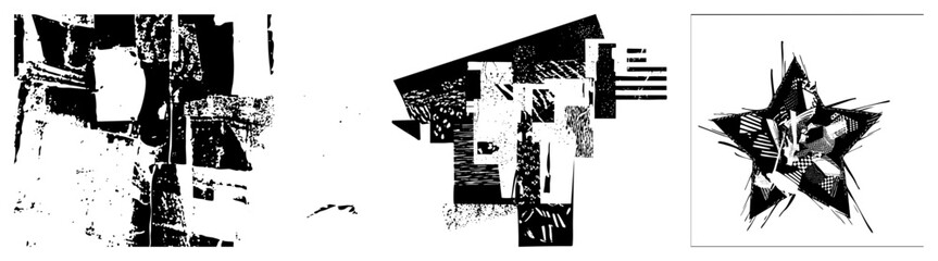 Obraz premium abstract geometric shapes fragmented black white