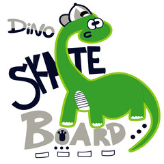 Dino skate board print vector art
