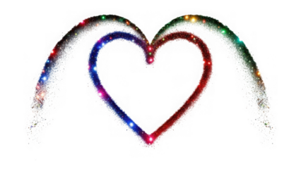 Colorful heart shape isolated on transparent background