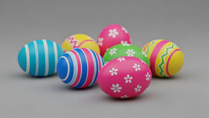 Vibrant easter eggs celebrating happy easter sunday with colorful decorations