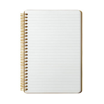 Closed Spiral Notebook with Lined Pages notepad spiral bound isolated on a transparent background