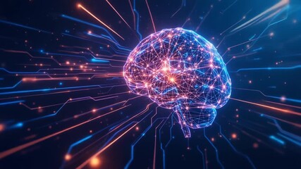 Glowing digital human brain network symbolizes artificial intelligence data processing and futuristic connections - Powered by Adobe