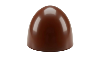 Glossy chocolate dome bonbon isolated on white background