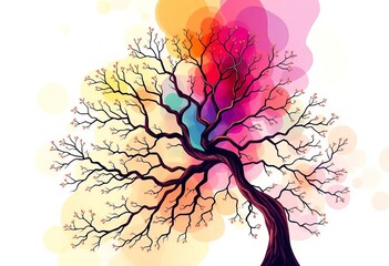 Abstract illustration of a branching tree structure as a vector, algorithm, diagram