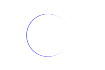 Abstract glowing blue curved line forming partial circle against transparent grey checkered background with high quality