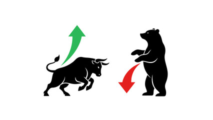 a black bull silhouette Vector