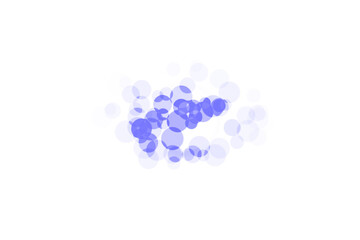 Fototapeta premium Concentrated blue bokeh light elements isolated transparent background digital abstract illustration small circular shapes blurred glow effect