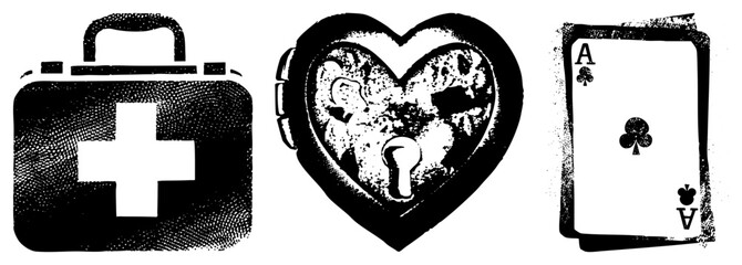 first aid kit heart lock ace of clubs