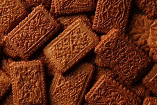 Speculoos caramelized spiced treat isolated on transparent background