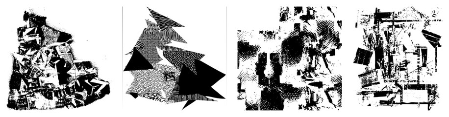 Fototapeta premium abstract geometric shapes with halftone