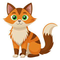 Obraz premium A charming illustration of a happy white cartoon cat waving its paw, exuding cuteness and friendliness, perfect for playful designs and digital greetings