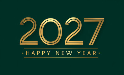 Bonne ann&eacute;e 2027 illustration &eacute;l&eacute;gante chiffres dor&eacute;s et confettis