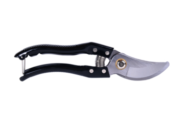 Pruning shears for trimming tree branches and maintaining a garden on an isolated background. Pruning shears on a white background
