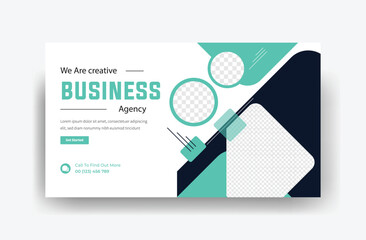 corporate business webinar youtube video thumbnail design, ad banner template  