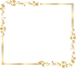 frame with leaves gold border Golden Border Warm Color Frame