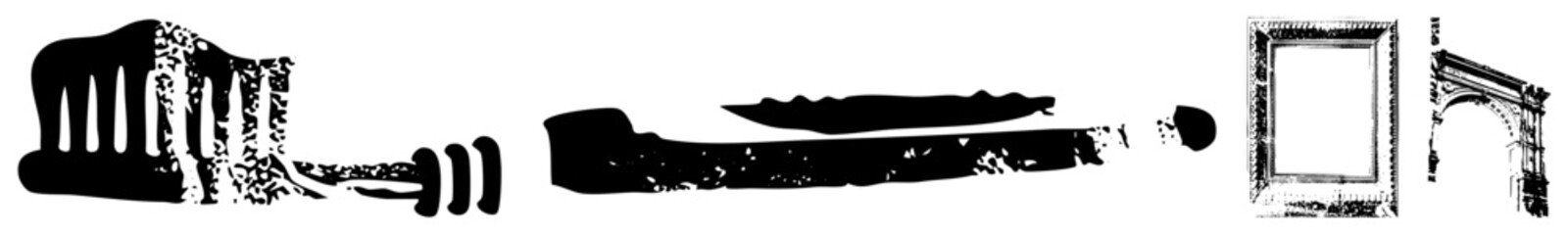 Architectural elements vector set black silhouette isolated