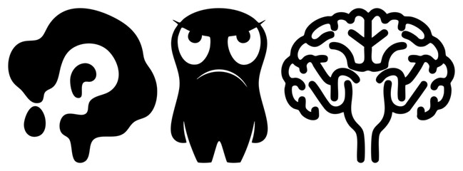 brain question mark angry face neural structure
