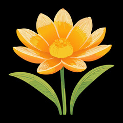 Naklejka premium elegant yellow blooming flower on dark backdrop for dramatic botanical nature art and floral garden decoration