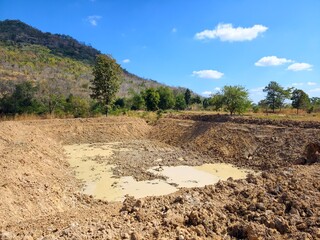 The reserve water source in the farmer's farm.