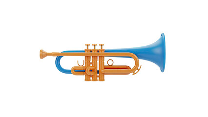 Obraz premium Blue and Orange Trumpet