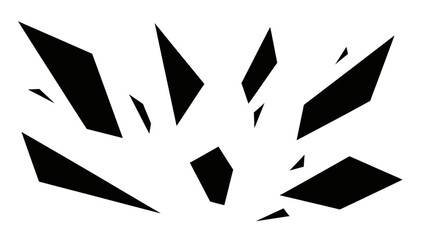 Abstract black shapes on white background for graphic design elements © ellisa_studio