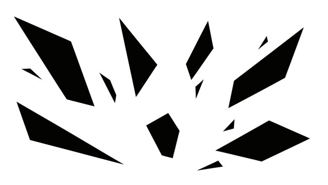 Abstract black shapes on white background for graphic design elements