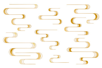 年賀状素材に最適な黄金の雲模様