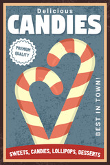 Delicious Candies Retro Advertisement Poster